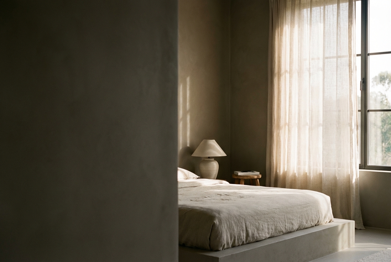 Luxe slaapkamer met Egyptisch katoenen beddengoed